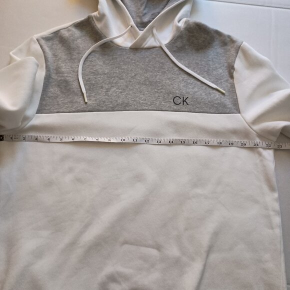 Calvin Klein White and Gray Block Coloring Hoodie Sweatshirt Men’s Size L - Picture 8 of 16